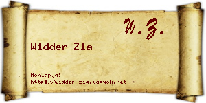 Widder Zia névjegykártya